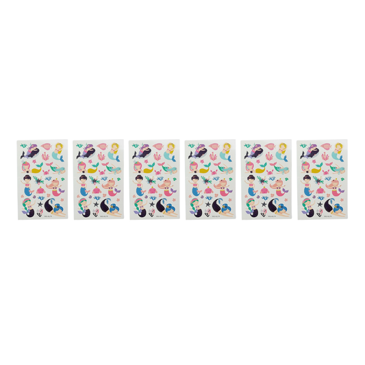 6-pack 12-pack mermaid temporary tattoo party bag fillers