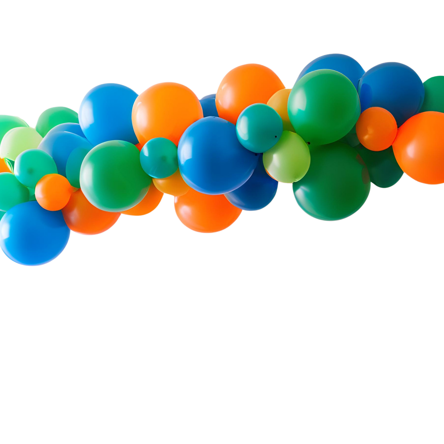 Orange and Teal Birthday Balloon garland