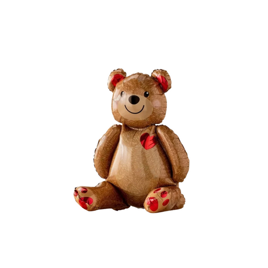 3D Free standing TEDDY bear love heart balloon