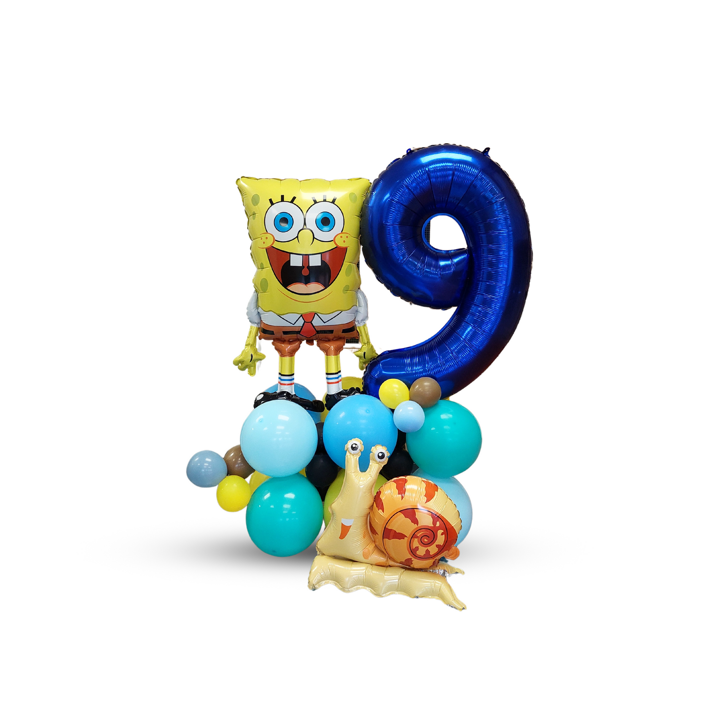 Sponge bob square pants birthday balloon bouquet tower