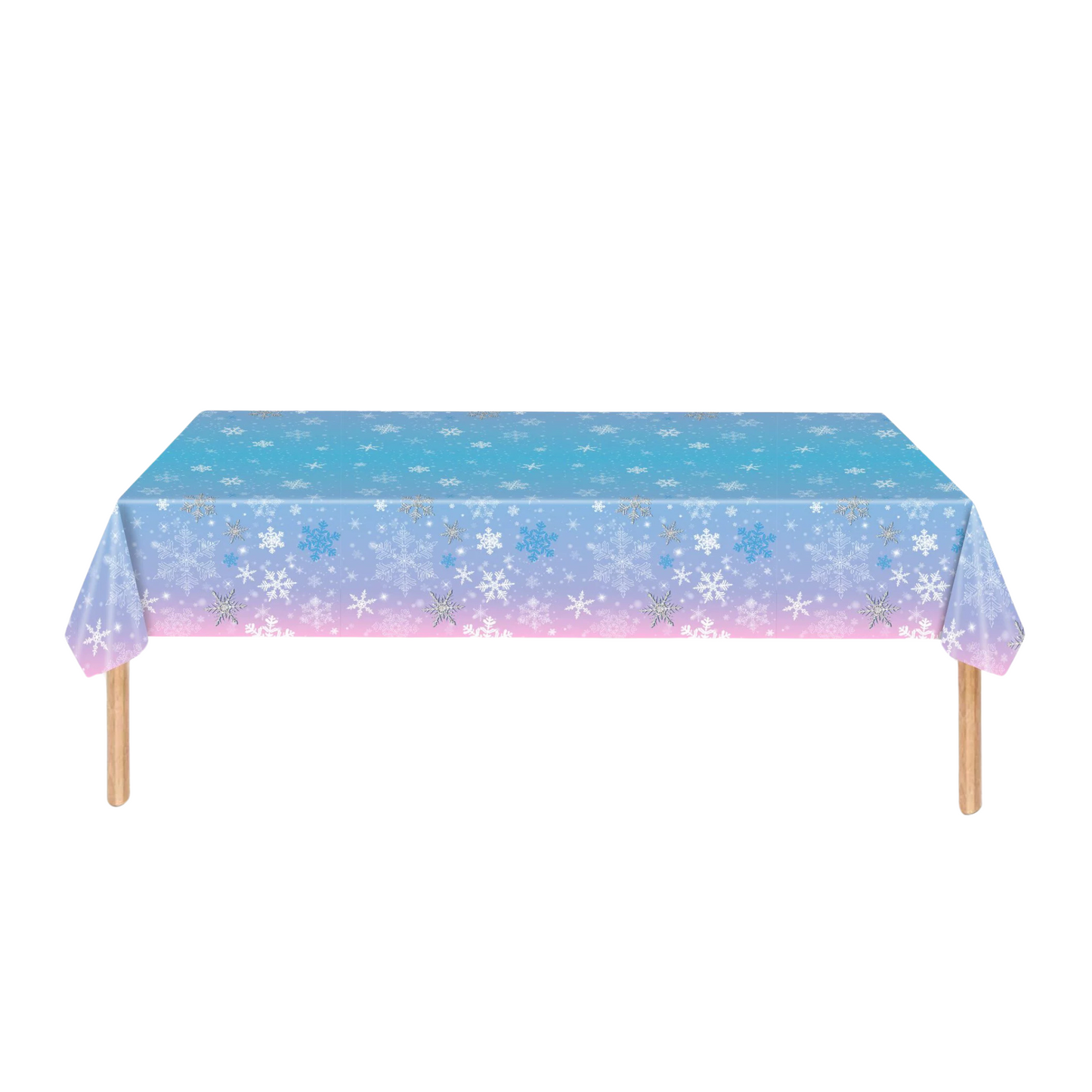 Blue and purple snowflakes Frozen style disposable table cloth sheet