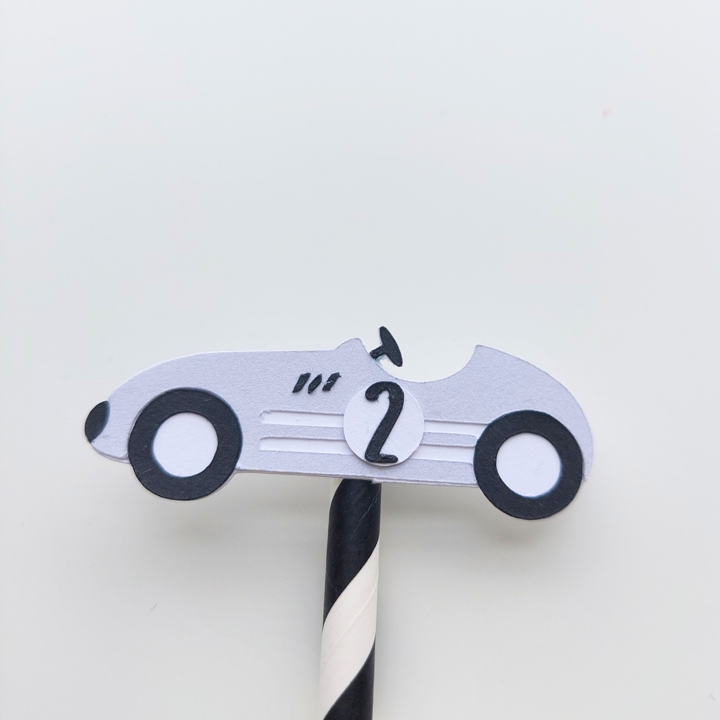 Personalised Racing Car Birthday paper cake topper for 1st 2nd birthdays