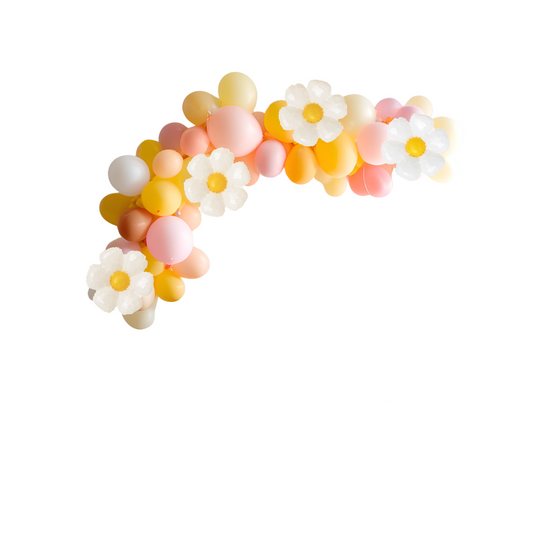 Sweet daisy balloon pastel pink yellow orange balloon garland