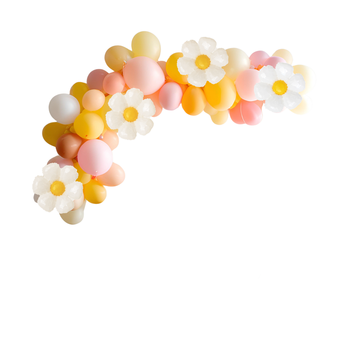 Sweet daisy balloon pastel pink yellow orange balloon garland