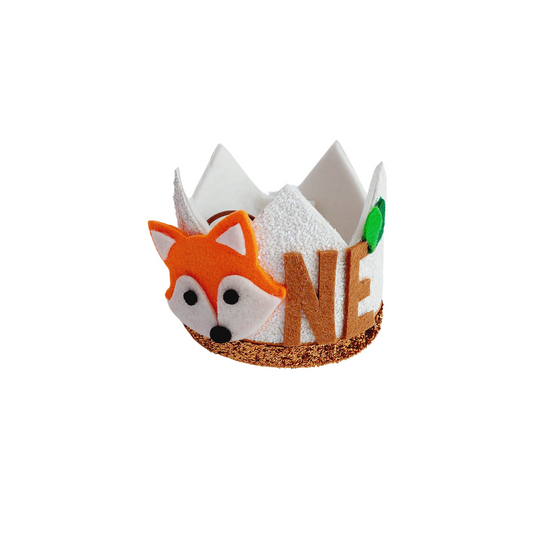 Handmade woodland forest animals fox hedgehog Birthday Party Cake Smashing Felt crown Hat