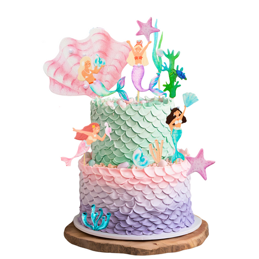 Personalised Mermaid Sea World Cake Toppers set