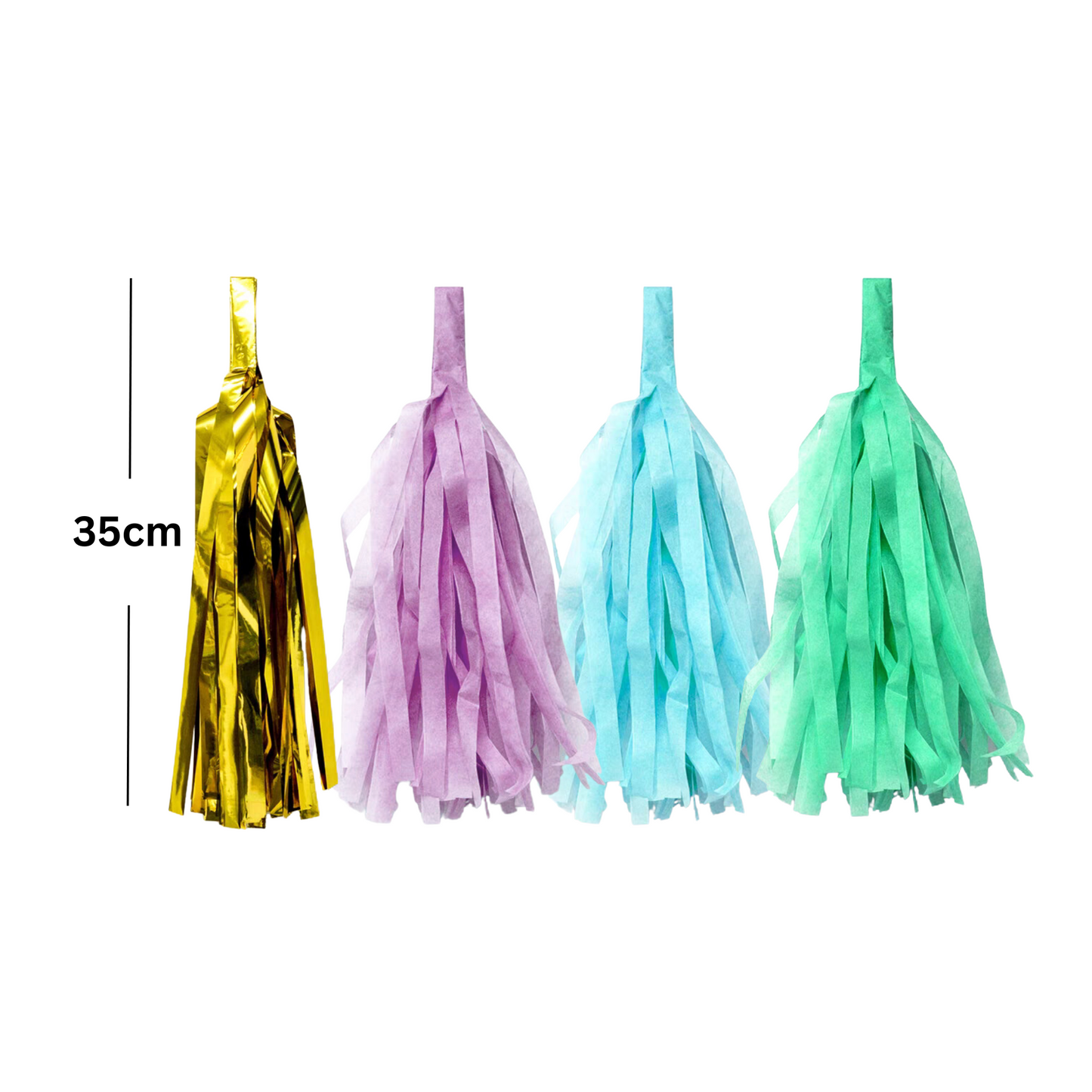 Pastel purple Green mint blue mermaid style paper tissue tassel garland