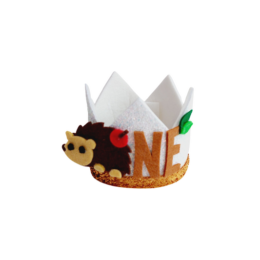 Handmade woodland forest animals fox hedgehog Birthday Party Cake Smashing Felt crown Hat