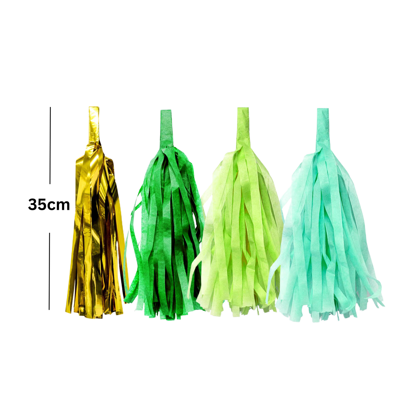 Lime green mint gold forest jungle animal dinosaur style paper tissue tassel garland