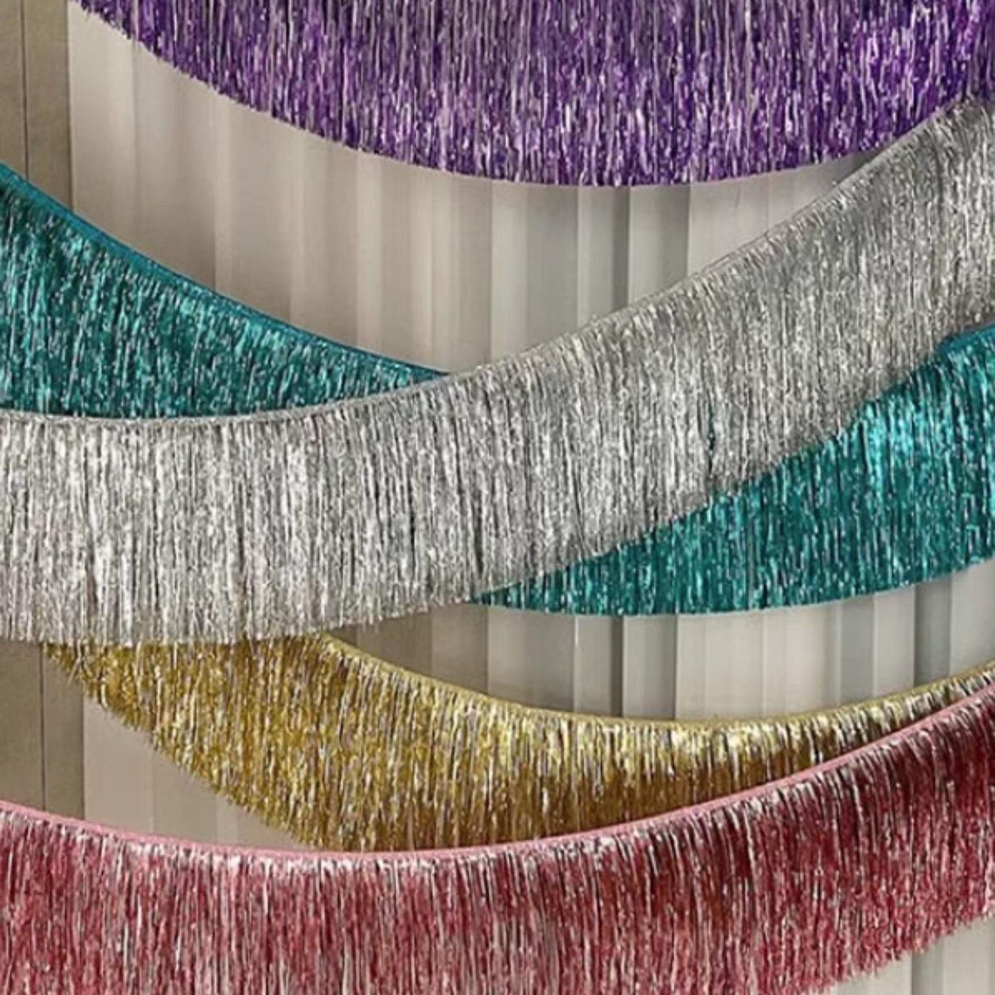 Foil tinsel tassel fringe garland