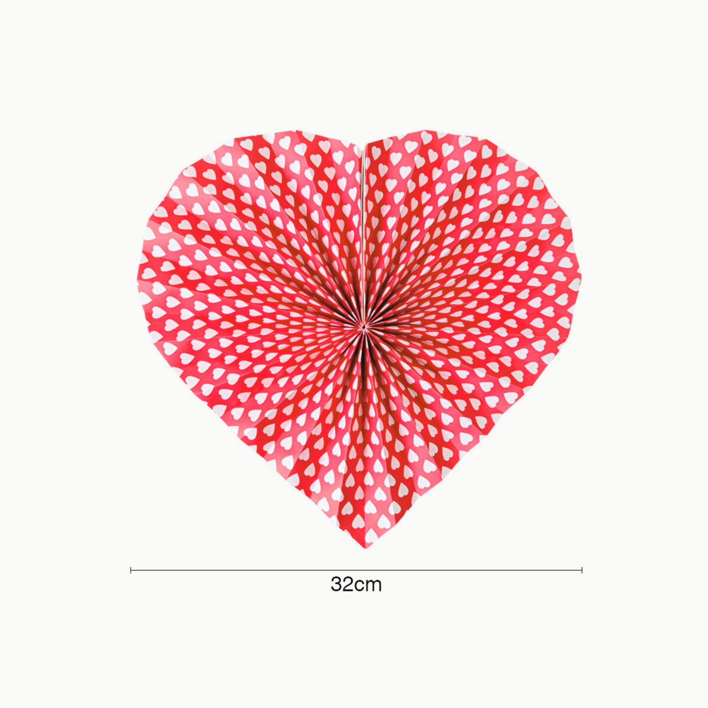 6-pack Red love heart Paper fan decoration wedding women milestone valentine's day birthday decoration