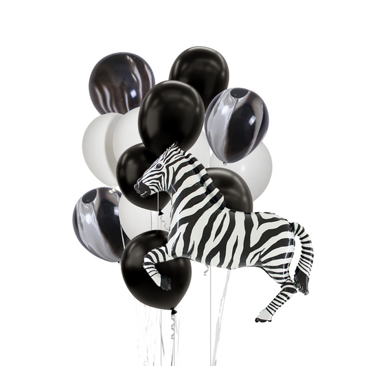 Jungle Animal black and white Zebra Balloon Bundle