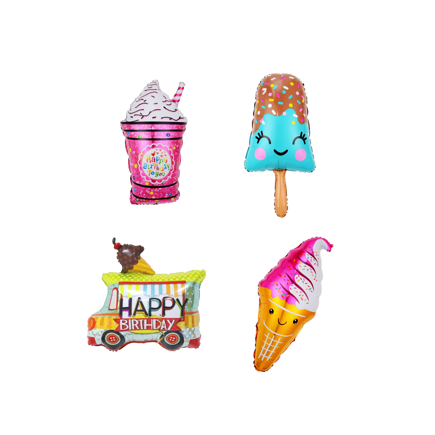 40inch Ice cream lolly donut sweets chocolate rainbow sprinkles helium balloon bouquet summer girls or boys birthday party decoration