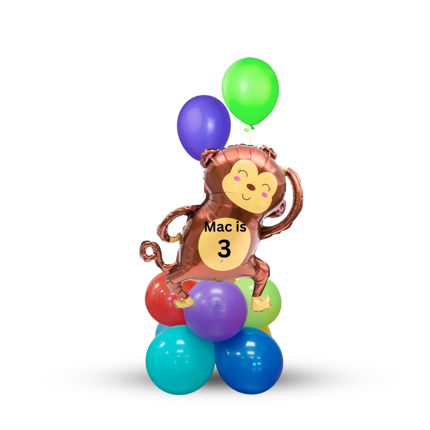 Personalised Jungle Animal Balloon Monkey Bouquet sculpture