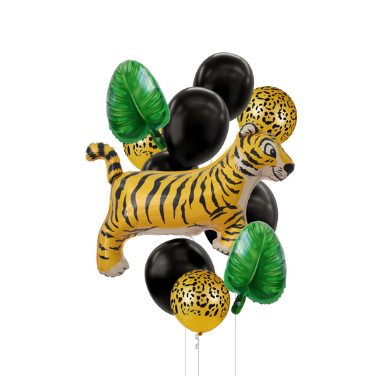 Jungle Animal gold and black tiger Balloon Bundle