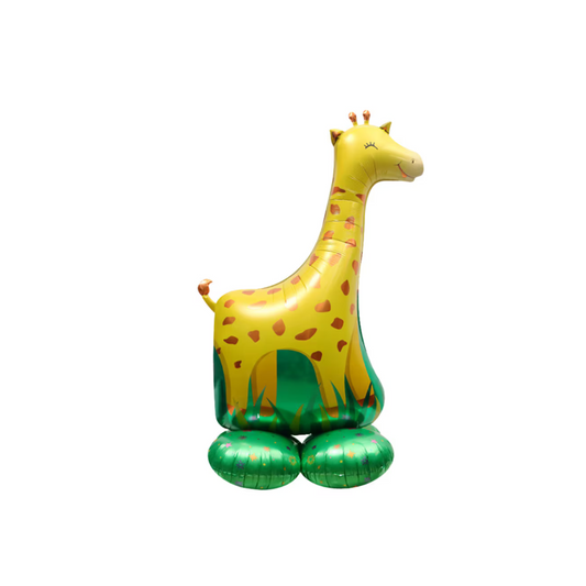 3D Giant free standing jungle safari zoo animal balloon giraffe lion coconut tree room house kids children birthday decoration