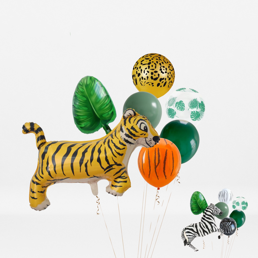 Jungle Animal Zebra Tiger Balloon Bundle