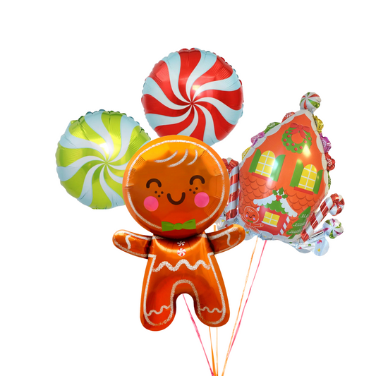 Christmas ginger bread man house sweets candy balloon bundle decoration children kids birthday