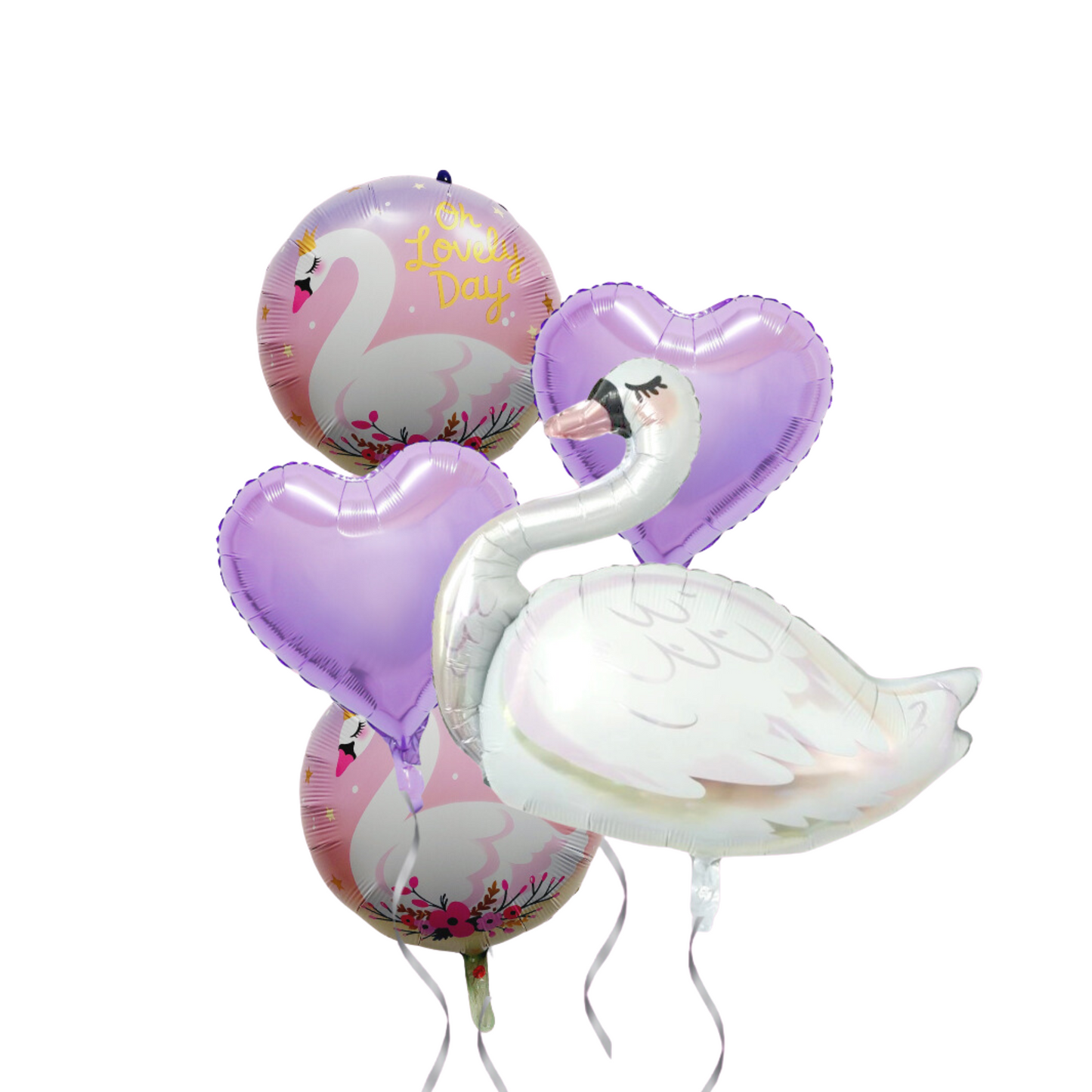 Swan and Hearts Balloon Bundle