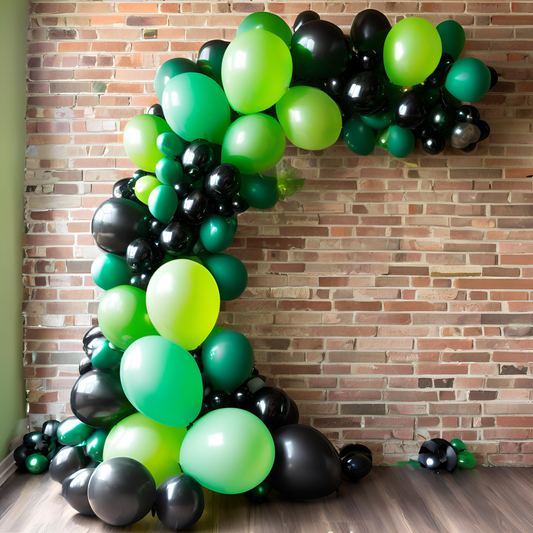 Black and Green Football balloon garland