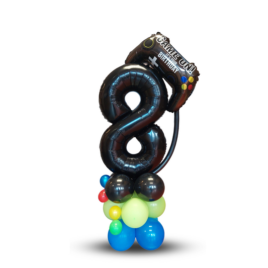 Black gaming game console boys birthday balloon sculpture bouquet