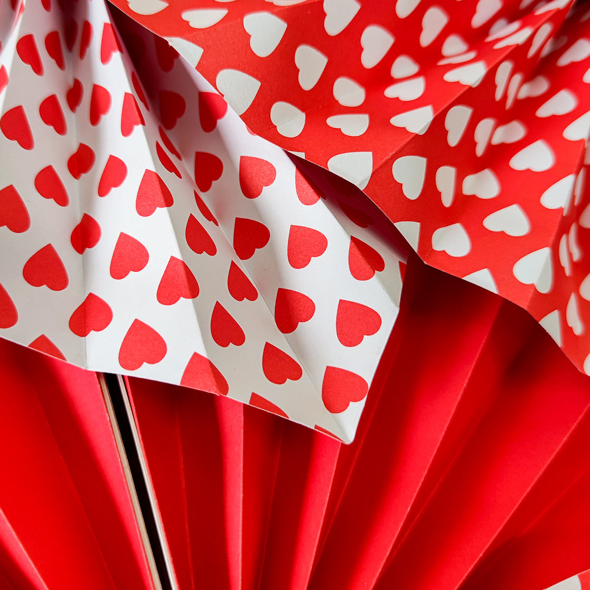 6-pack Red love heart Paper fan decoration wedding women milestone valentine's day birthday decoration