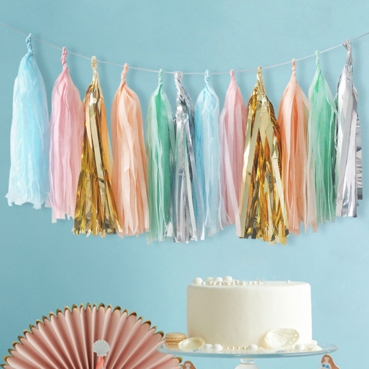 All colours Make your own Paper Tissue Tassel Garland more than 50 colours 5-Pack each