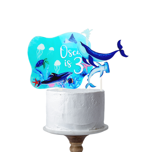 Personalised Sea World Aquarium Acrylic cake toppers