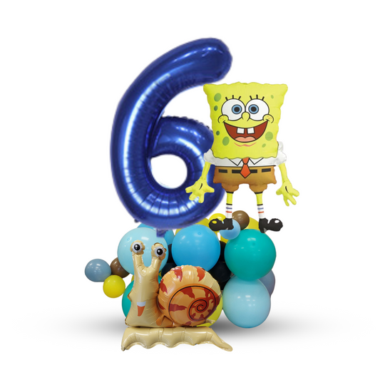 Sponge bob square pants birthday balloon bouquet tower