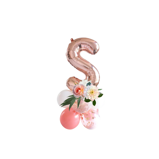 16inch rose gold name initial balloon stand