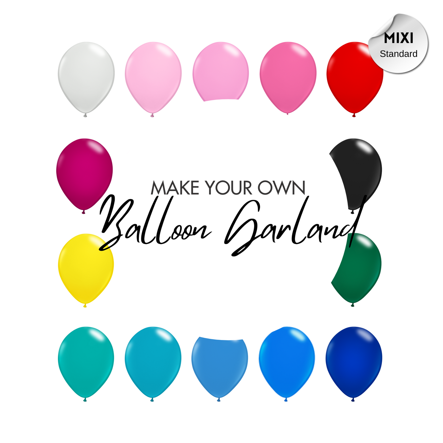 1-20-50-pack 5inch Standard Colour Latex Balloon