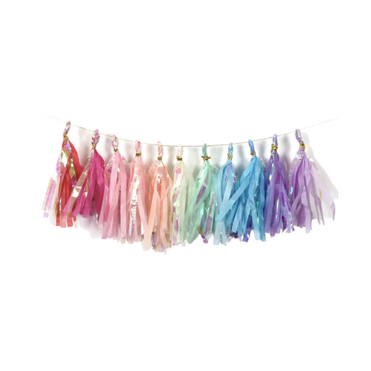 DIY Iridescent double layered paper tissue tassel