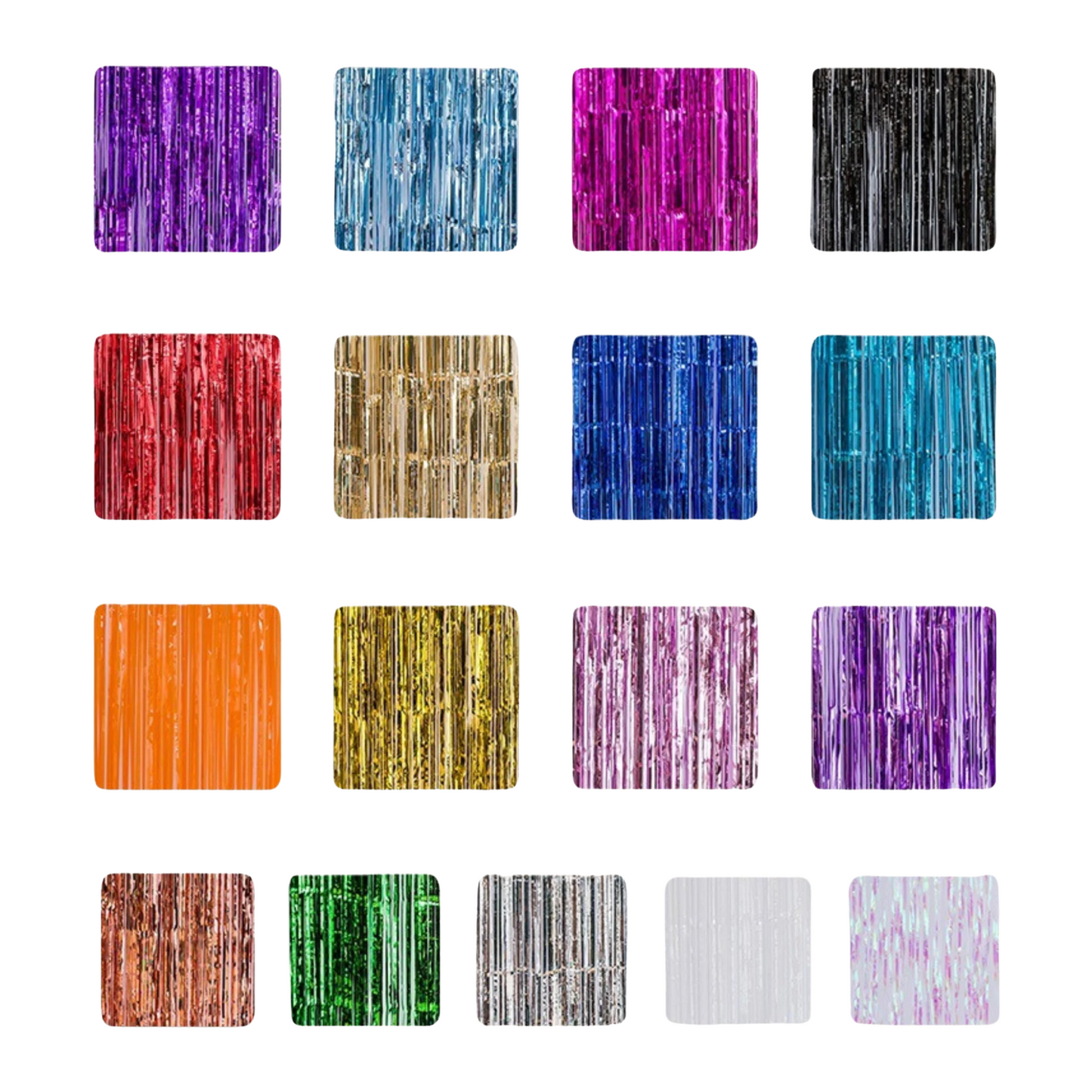 Iridescent Tinsel Foil Curtain Backdrop Decoration