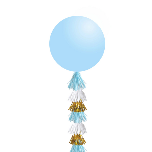 Giant 36inch blue Balloon with Tassel Tails