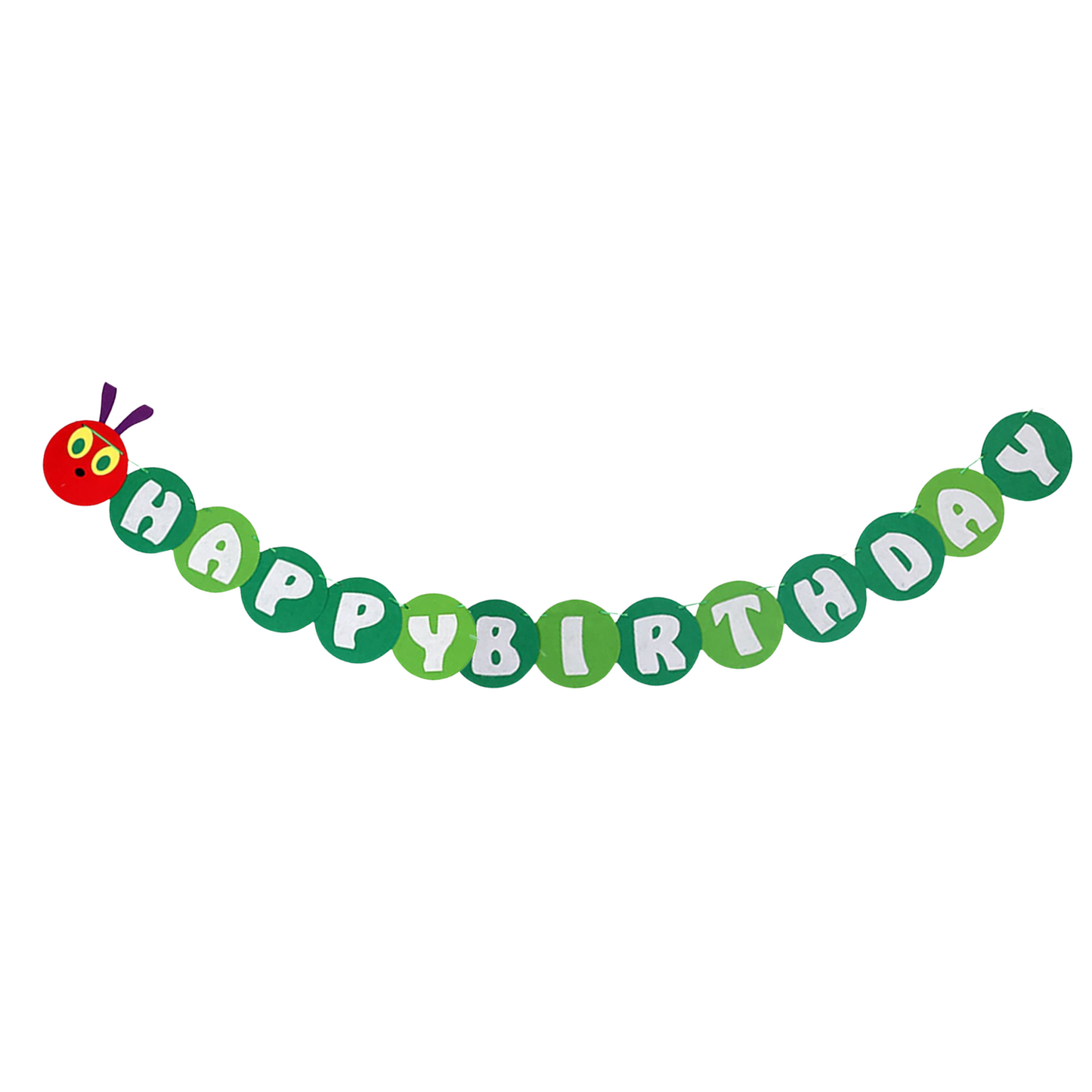 Reversible Hungry caterpillar style felt bunting banner garland