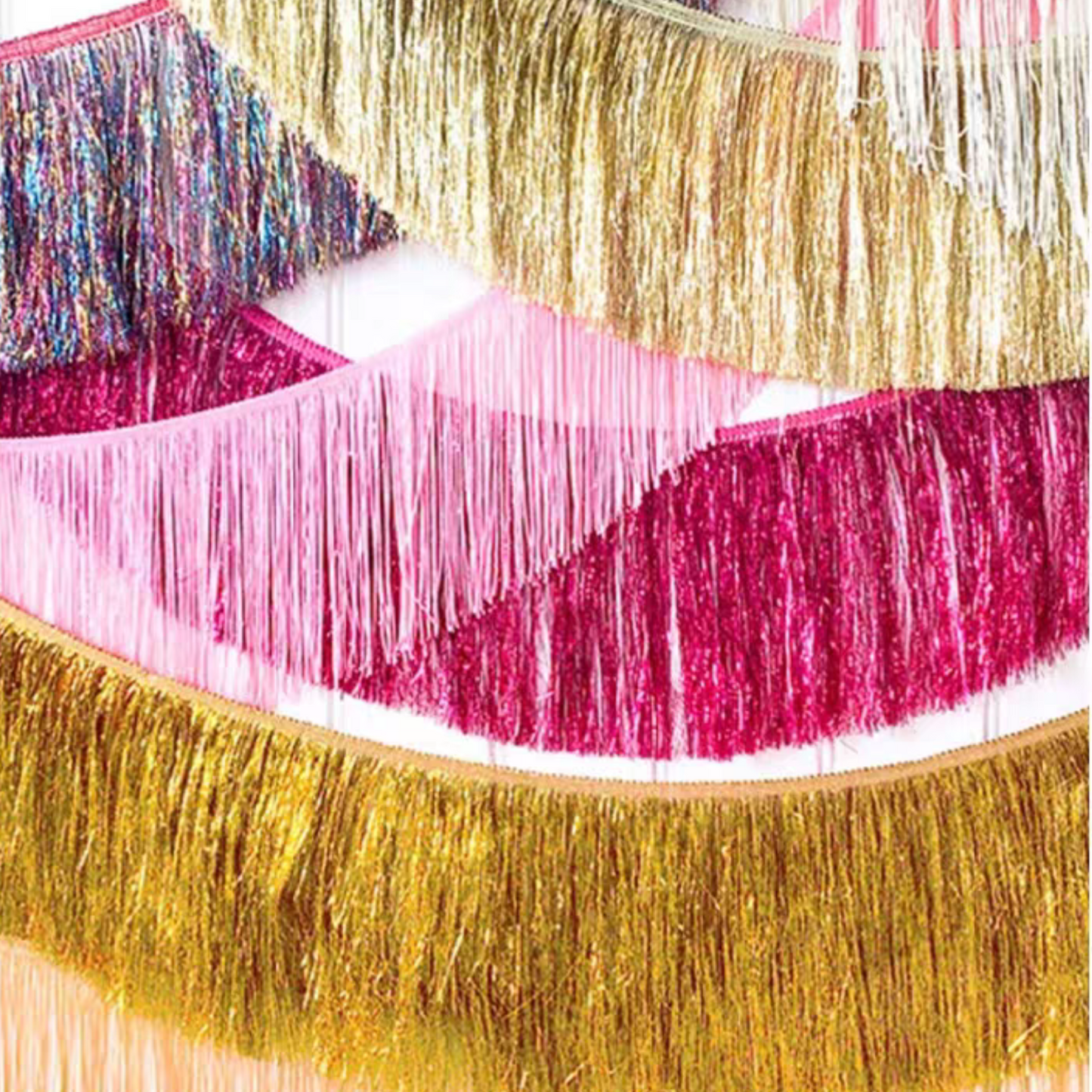 Foil tinsel tassel fringe garland