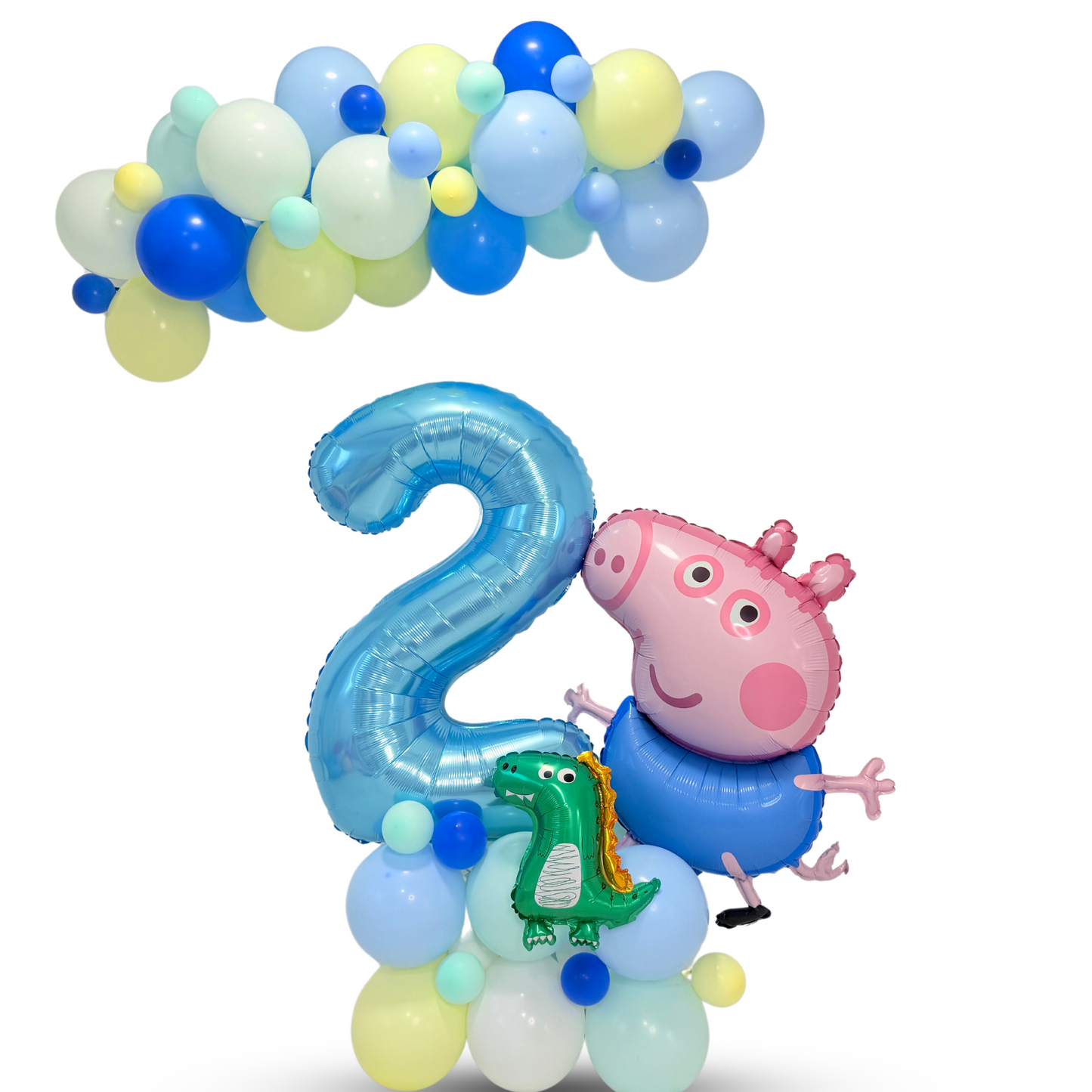 Peppa George pig dinosaur balloon sculpture stack