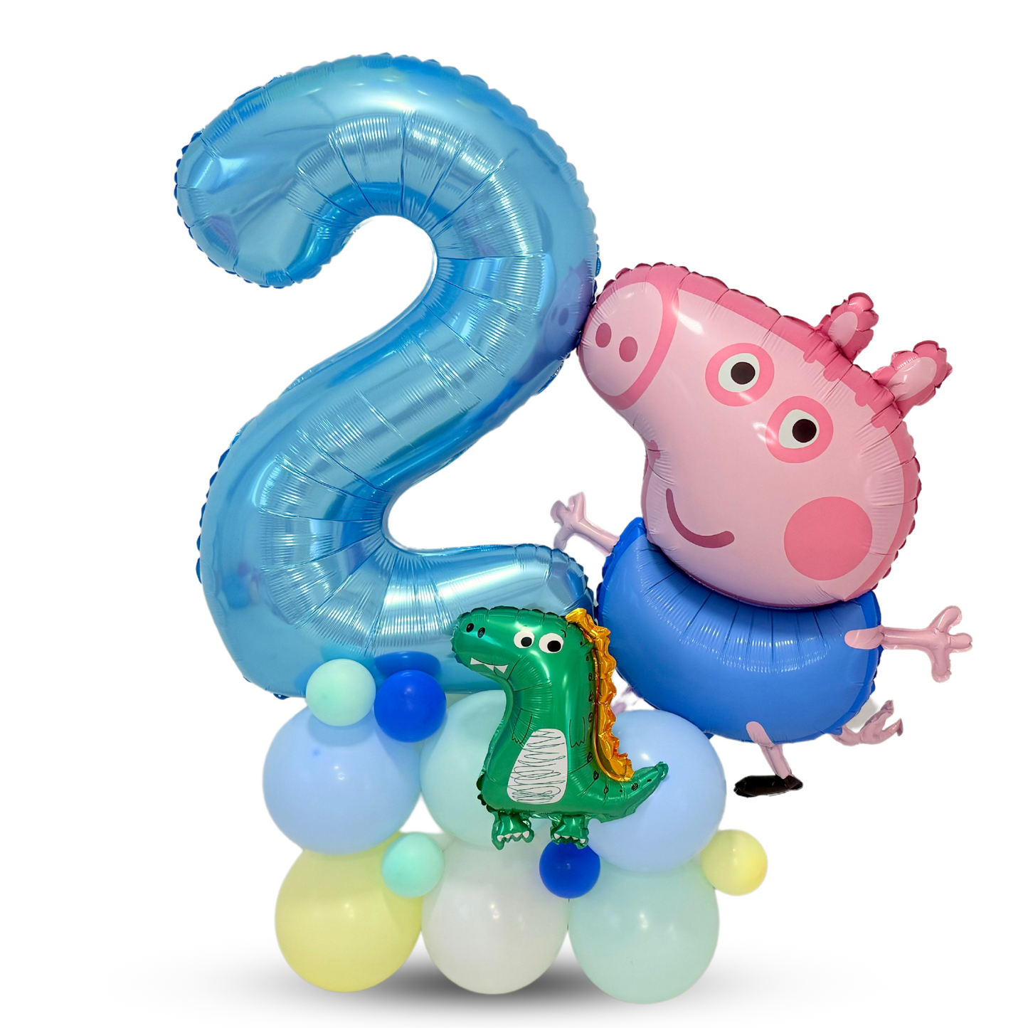 Peppa George pig dinosaur balloon sculpture stack