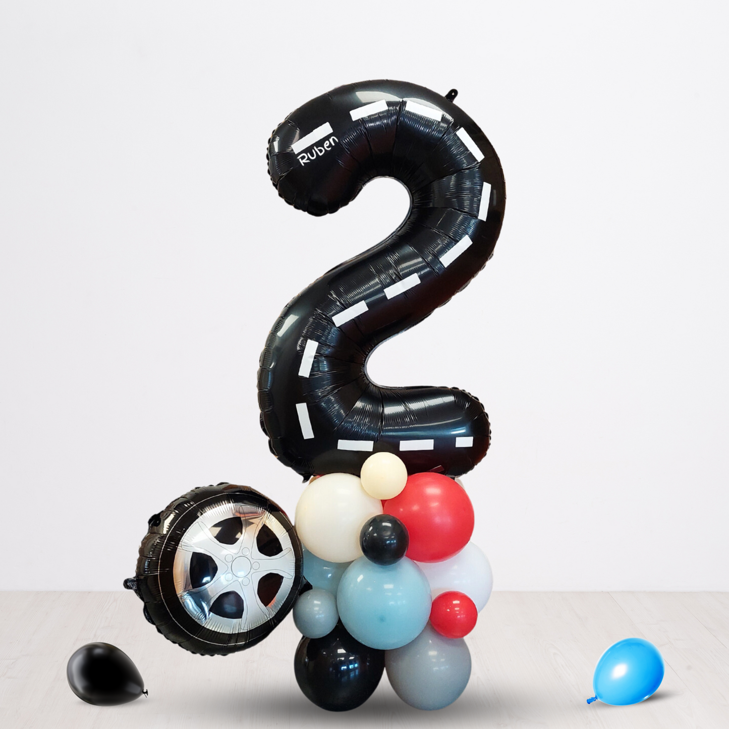 FAST one Two FAST Racing Car Birthday Balloon Bouquet Sculpture