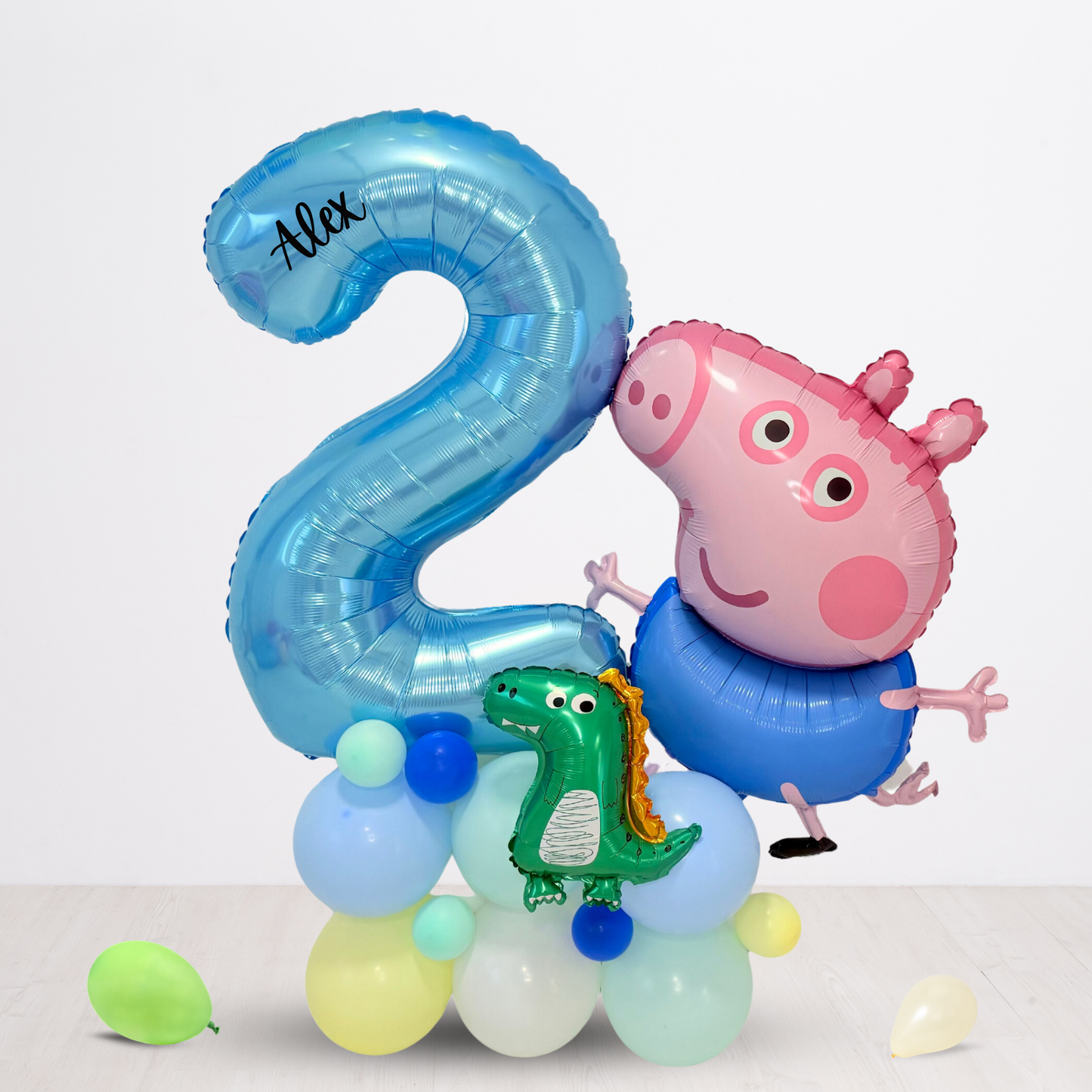 Peppa George pig dinosaur balloon sculpture stack