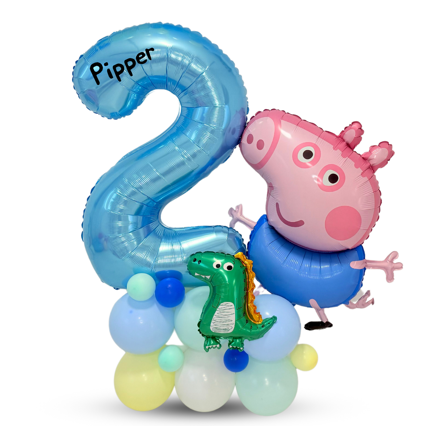 Peppa George pig dinosaur balloon sculpture stack