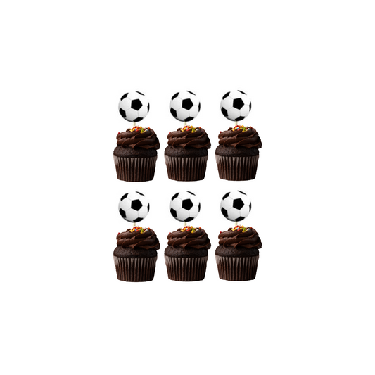 Football Birthday Party Paper Cup cake Topper 24-pack