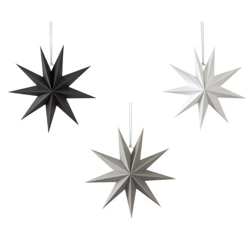 45, 60cm handmade paper 3D hanging stars Christmas party home shop room table top window decoration quality and chic reusable white silver black