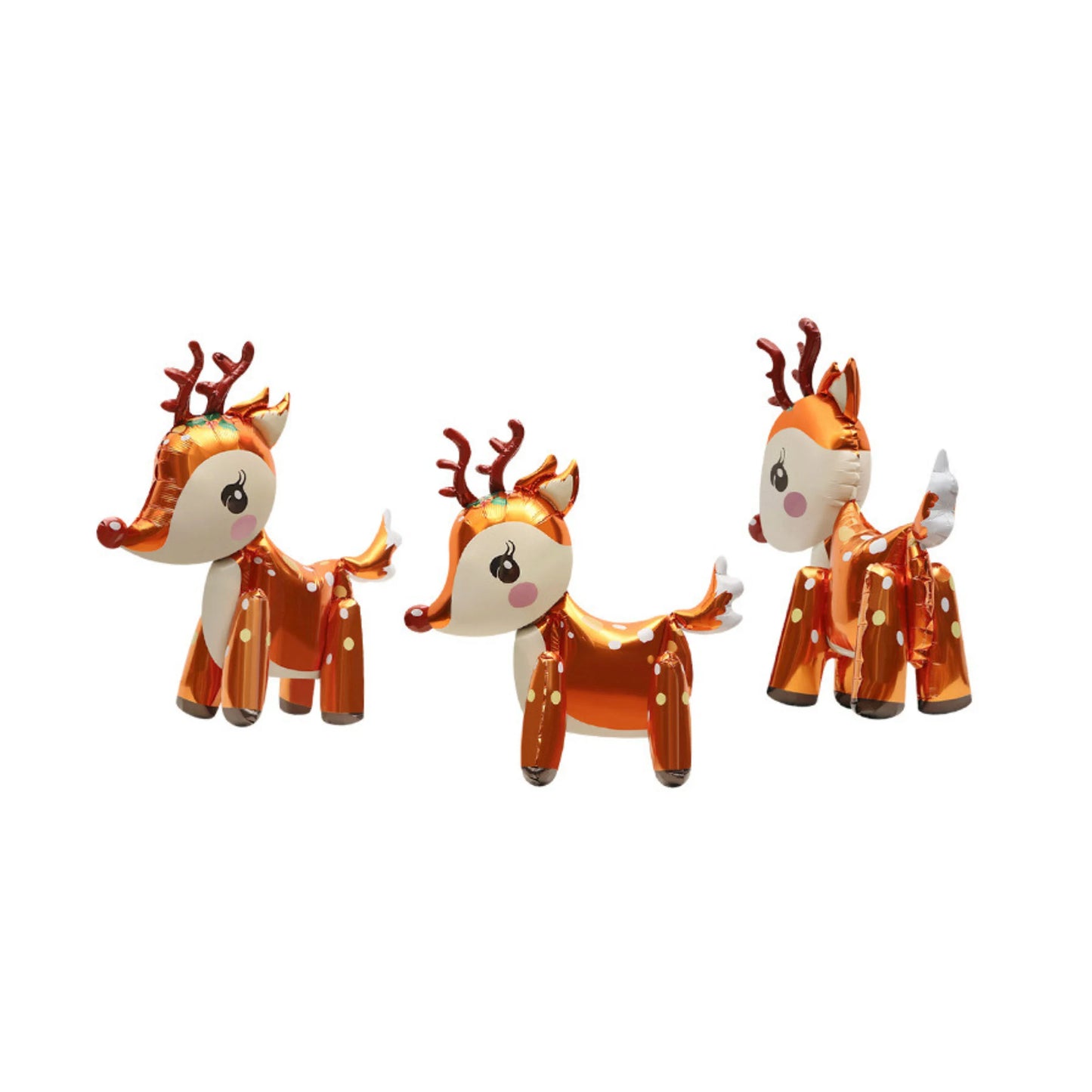 3D red nose Rudolph reindeer Foil Balloon Christmas decoration