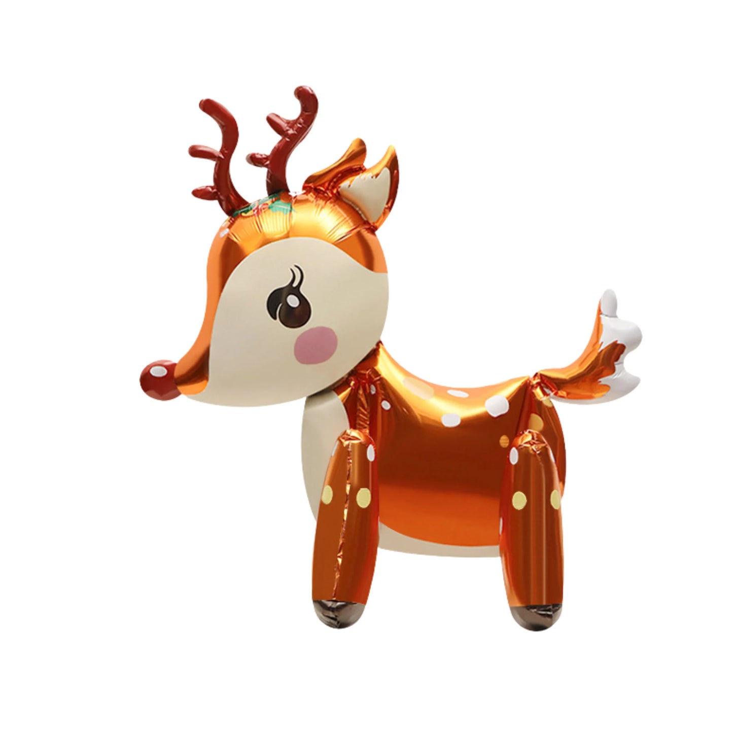 3D red nose Rudolph reindeer Foil Balloon Christmas decoration