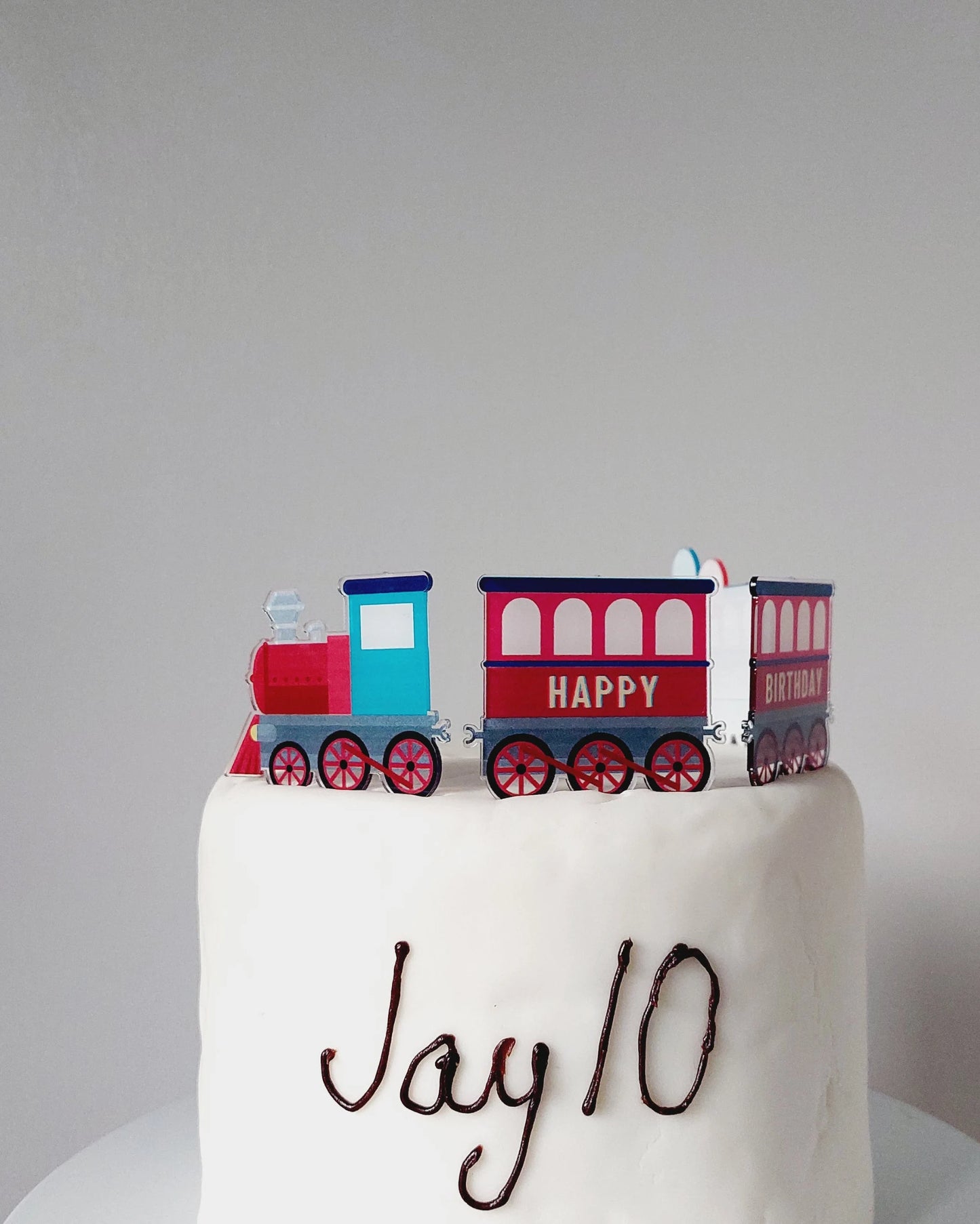 Personalised Vehicle train acrylic cake topper boys men birthday cake decoration