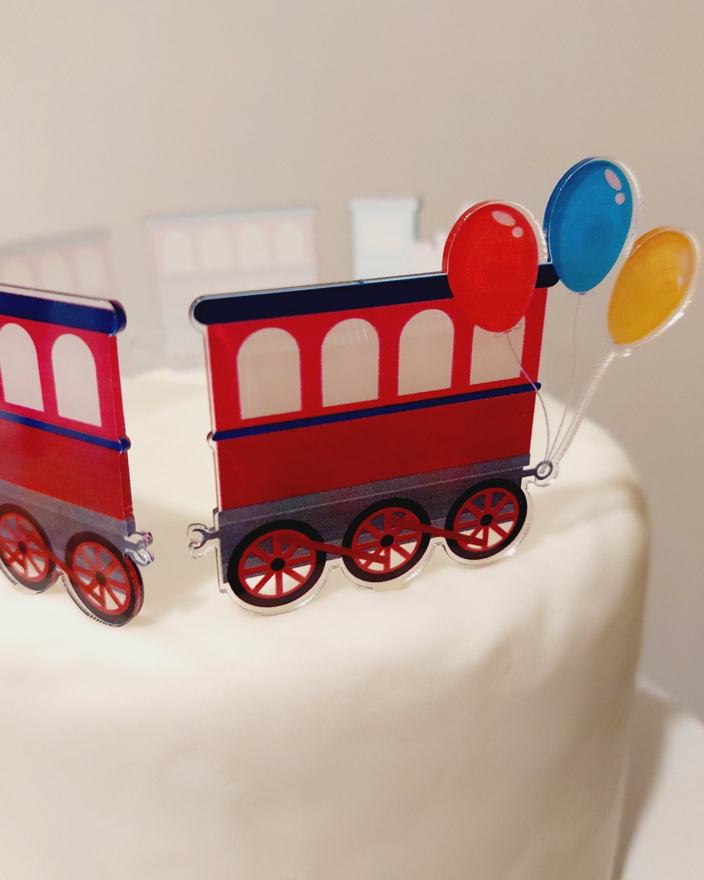 Personalised Vehicle train acrylic cake topper boys men birthday cake decoration