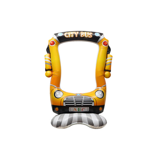 Black and yellow school bus photo frame free standing balloon boys girls birthday party decoration