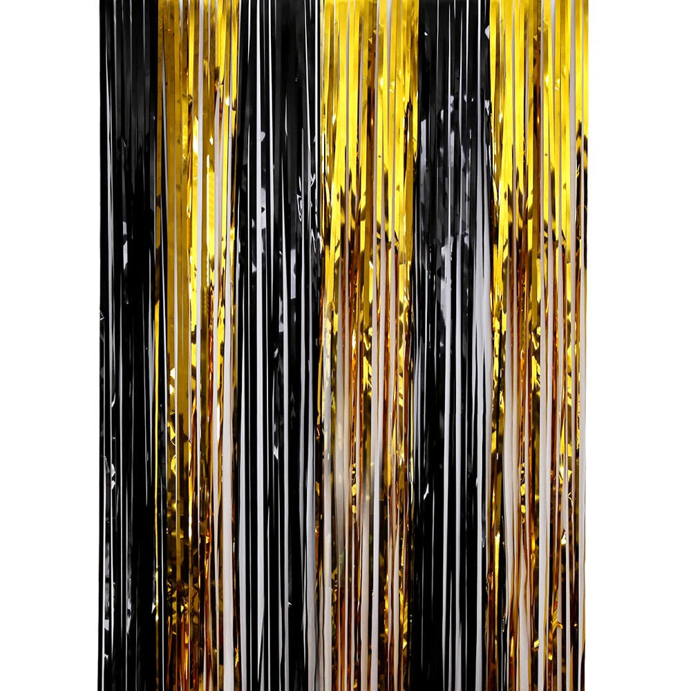 Iridescent Tinsel Foil Curtain Backdrop Decoration