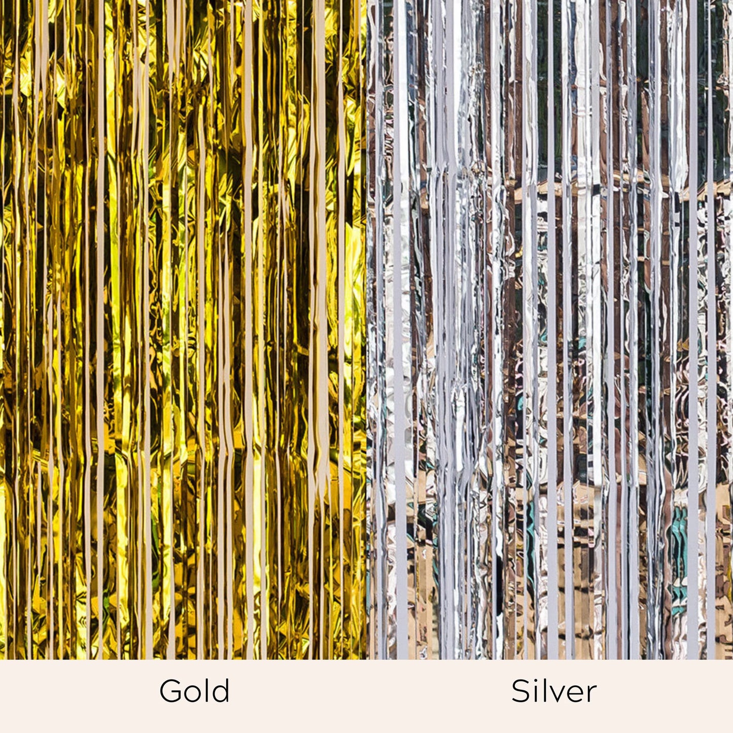 Iridescent Tinsel Foil Curtain Backdrop Decoration